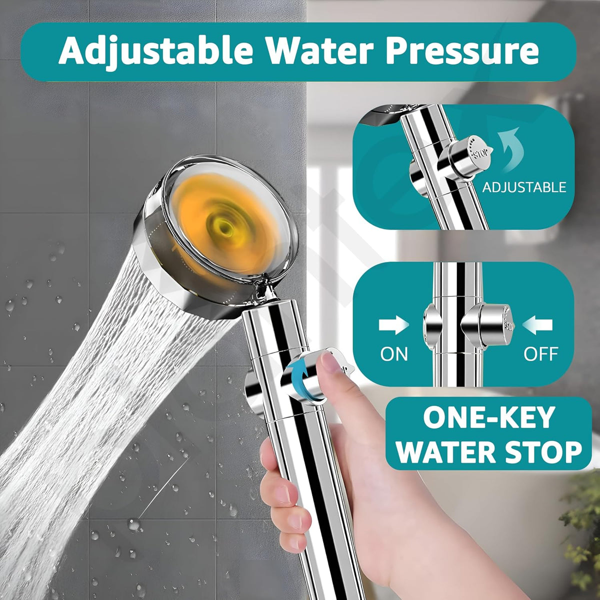 Plantex High-Pressure Rain Shower/360° Rotatable Hand Shower for Bathroom-3