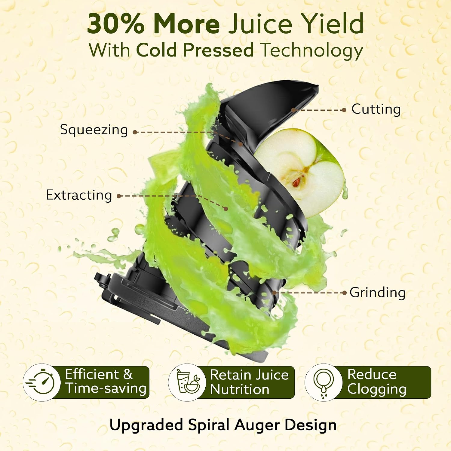 AGARO Regency Cold Press Juicer for Home, 250 Watt AC Motor Slow Juicer Machine, Fruit, Vegetable Juice & Nut Milks, Easy Assembly, Cleaning, Intelligent Safety Features & Auto Reverse, BPA-Free
