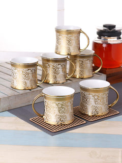 Clay Craft - Diamond Coffee Mugs Set, 6-pieces, 230ml, Ebony E671, multicolor, standard (CM-DIAMOND-EBONY-E671)