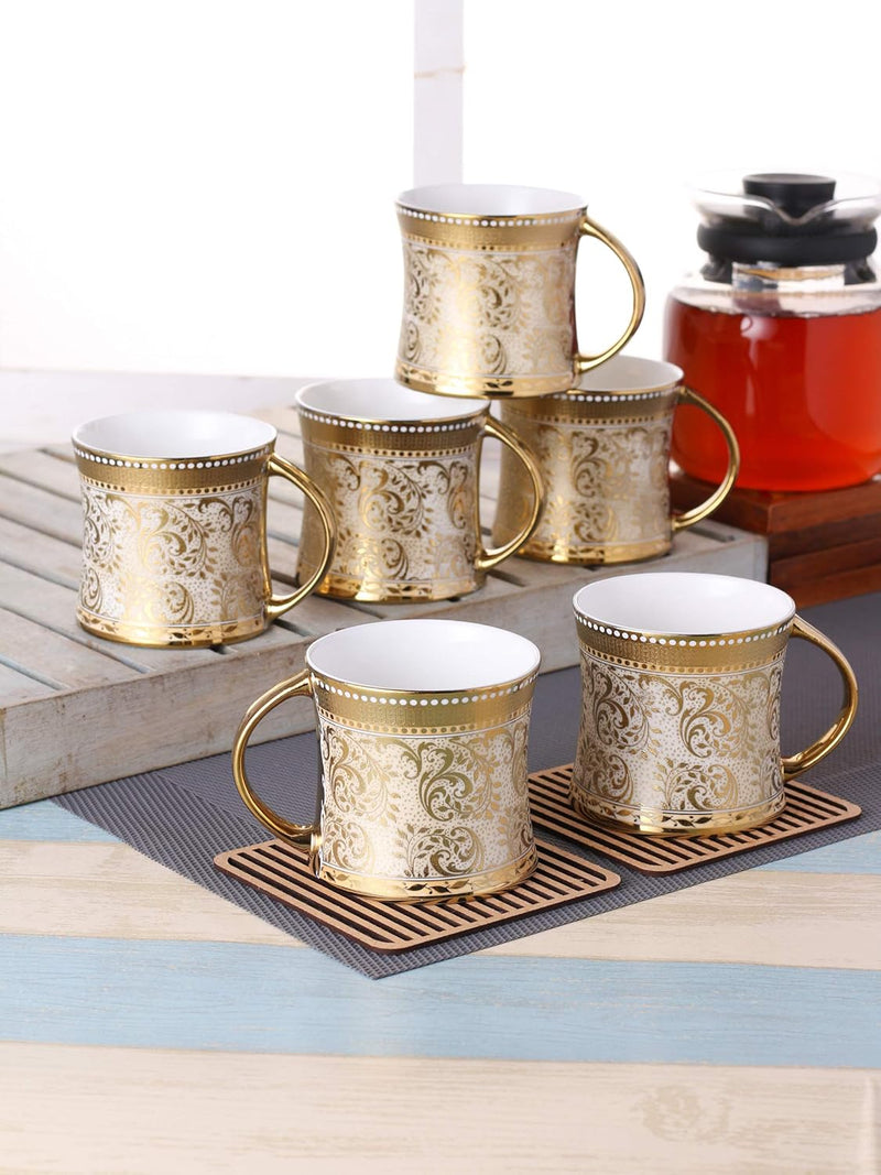 Clay Craft - Diamond Coffee Mugs Set, 6-pieces, 230ml, Ebony E671, multicolor, standard (CM-DIAMOND-EBONY-E671)