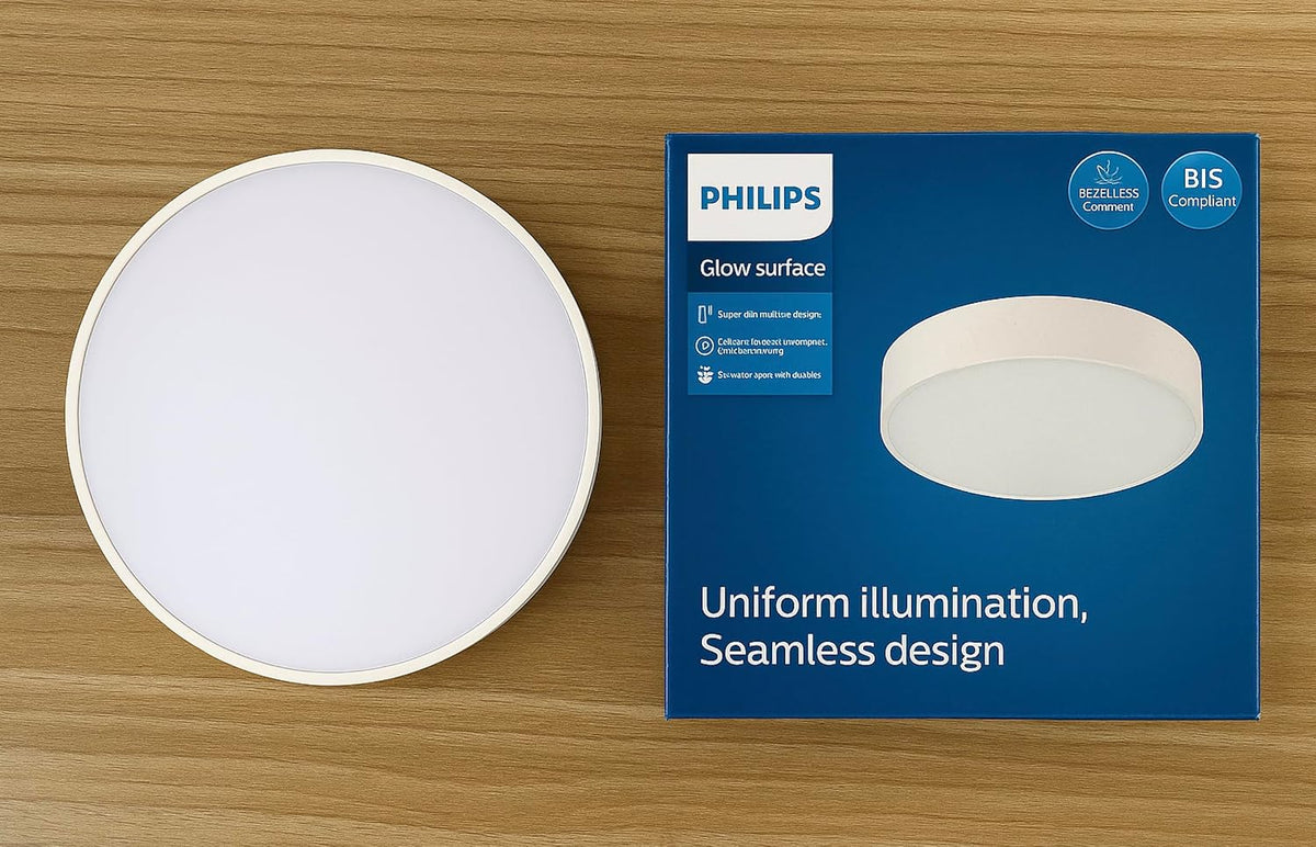 Philips LED Glow Surface Downlight Metal Body, Trim Less Sleek and Energy-efficient Surface Mount Light (B0FLQ6YQ7Y)