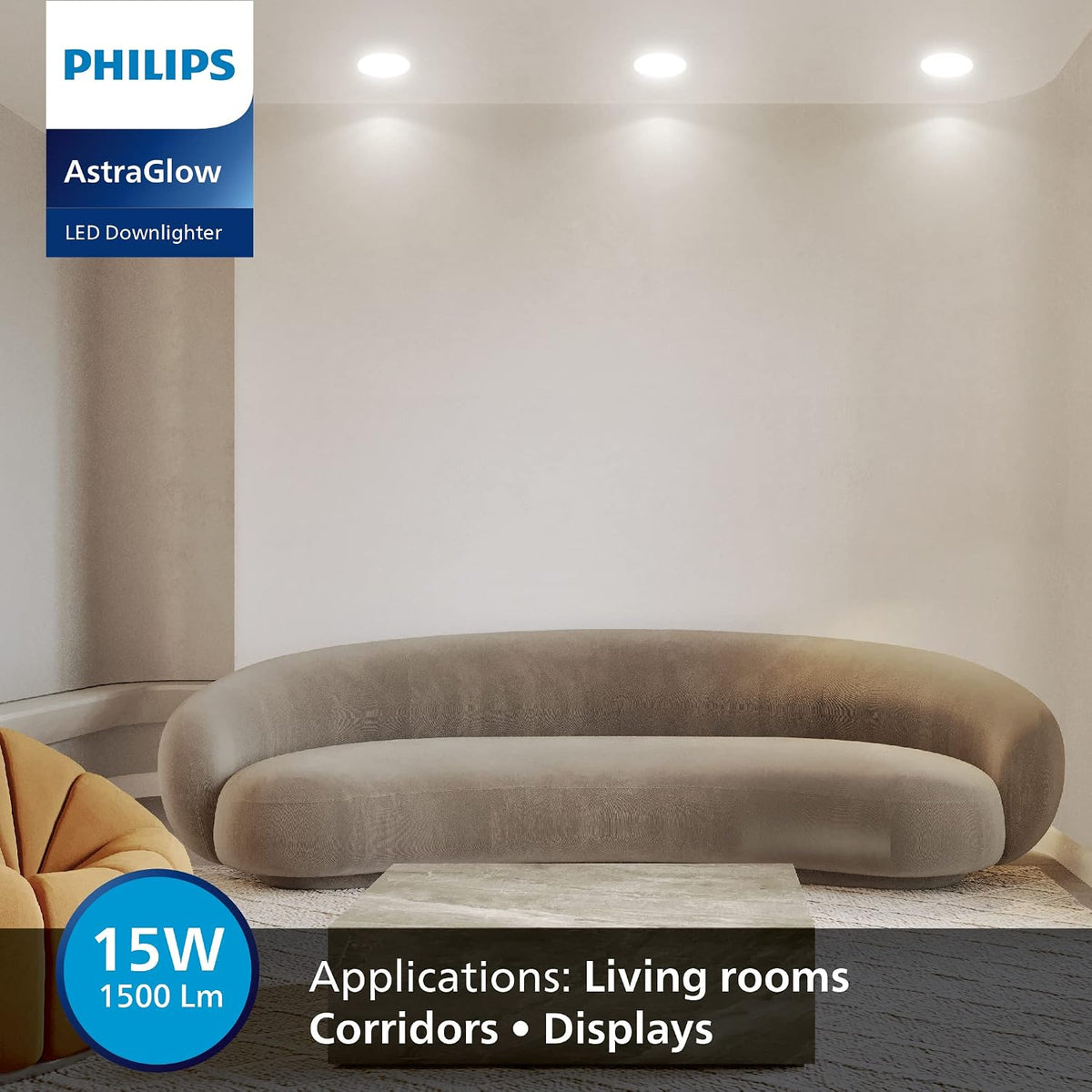 Philips Astra Glow 15-watt Round LED Downlighter (Pack of 12)