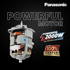 Panasonic Heavy Duty Mixer Grinder For Kitchen MX-AE486 (Light Blue) Monster Series Powerful 2000W Motor |3 Stainless Steel Multipurpose + 1 Juicer Jar |Warranty 2 Years on Product & 5 Years on Motor