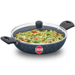Hawkins Nonstick Induction Pasta Pan, 26 cm Diameter, Granite Fry Pan, Blue (ICP26G)