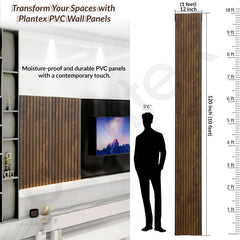 Plantex PVC Wall Panel/Louvers Panel for Wall/3d Wall Panel for Interior Wall Decor/Eco-Friendly Fluted Panel for Wall/- Pack of 7,Covers - 70 Sq. Ft (Walnut Brown-12 Inch x 10 Ft)-2