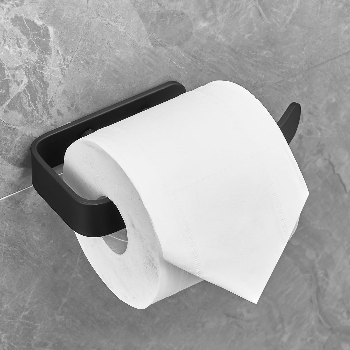 Plantex Space Aluminium Toilet Paper Roll Holder/Tissue Paper Holder/Toilet Paper Holder for Bathroom Accessories (Black)-1