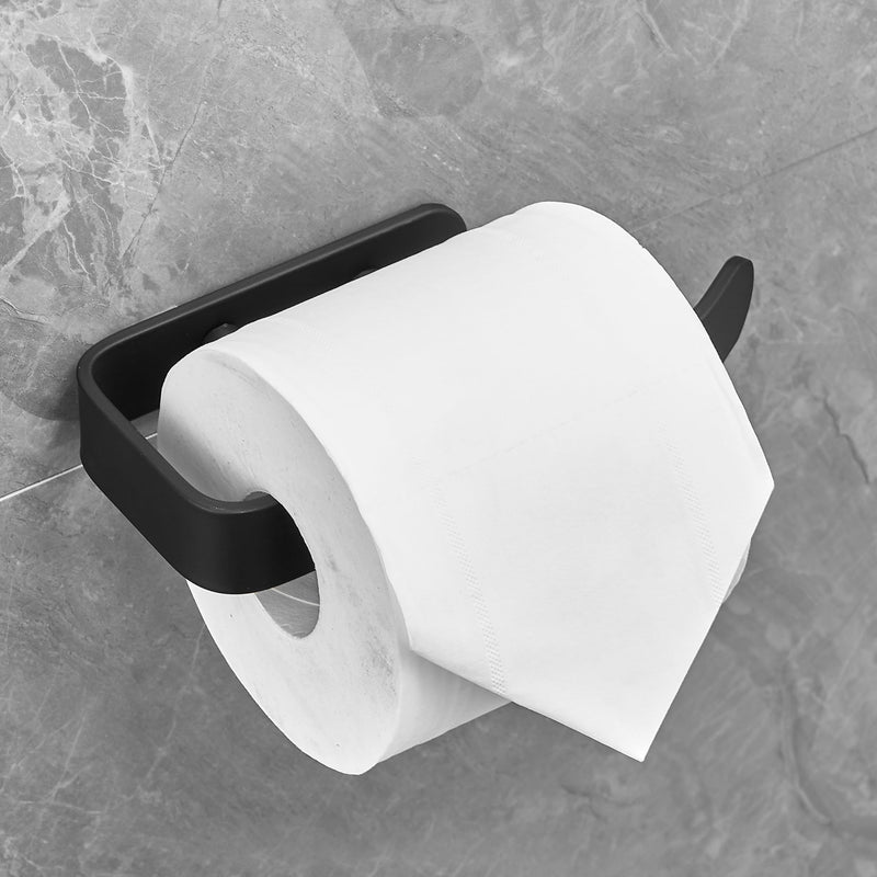 Plantex Space Aluminium Toilet Paper Roll Holder/Tissue Paper Holder/Toilet Paper Holder for Bathroom Accessories (Black)-1