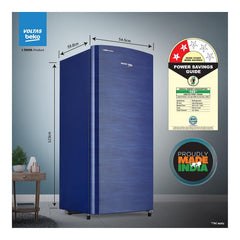 Voltas Beko, A Tata Product 183 L, 2-Star Single Door Direct Cool Refrigerator with Fresh Box Technology (RDC215C / 2S0XER0M0000GO, Hairline Blue)-2