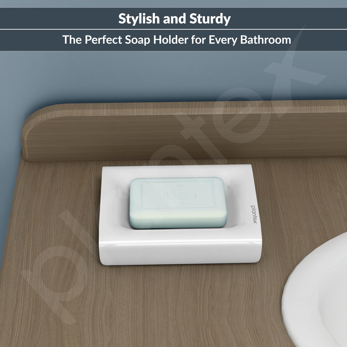Plantex Acrylic Floor Soap Holder for Bathroom/Soap Case/Soap Dish/Bathroom Accessories - (White)-6