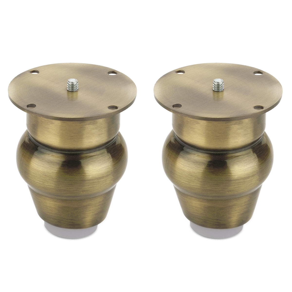 Plantex Heavy Duty Round 3 inch Spare Sofa Legs for Bed Furniture/Sofa Legs for Furniture Fitting/Table Legs/Sofa Leg Set of 2 pcs (Brass Antique) (Model APS-DTS-52)