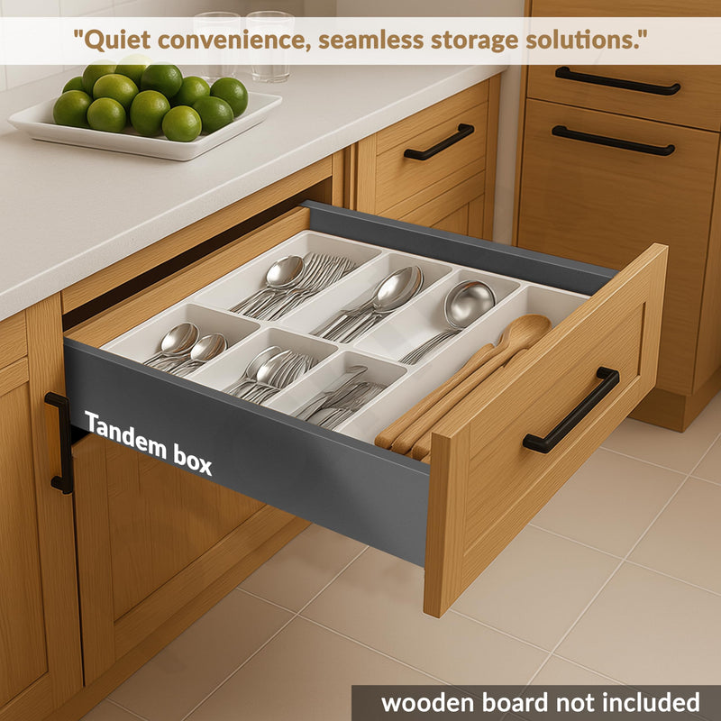 Plantex Tandem Box Drawer for Kitchen/Soft Close Tandem Box for Modular Kitchen/Tandem Basket/Load Capacity Upto 45 Kg - Grey (20 x 4 inch)-2