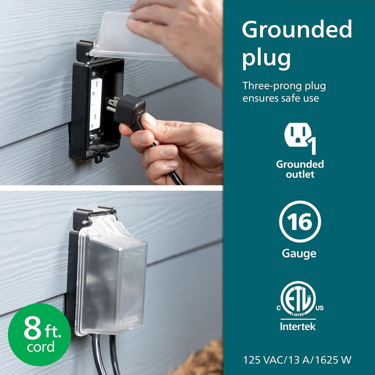Philips EZGrip SPS3124B/37 Extension Cable for Outdoor Use with 1 Socket and 1 Power Socket Black
