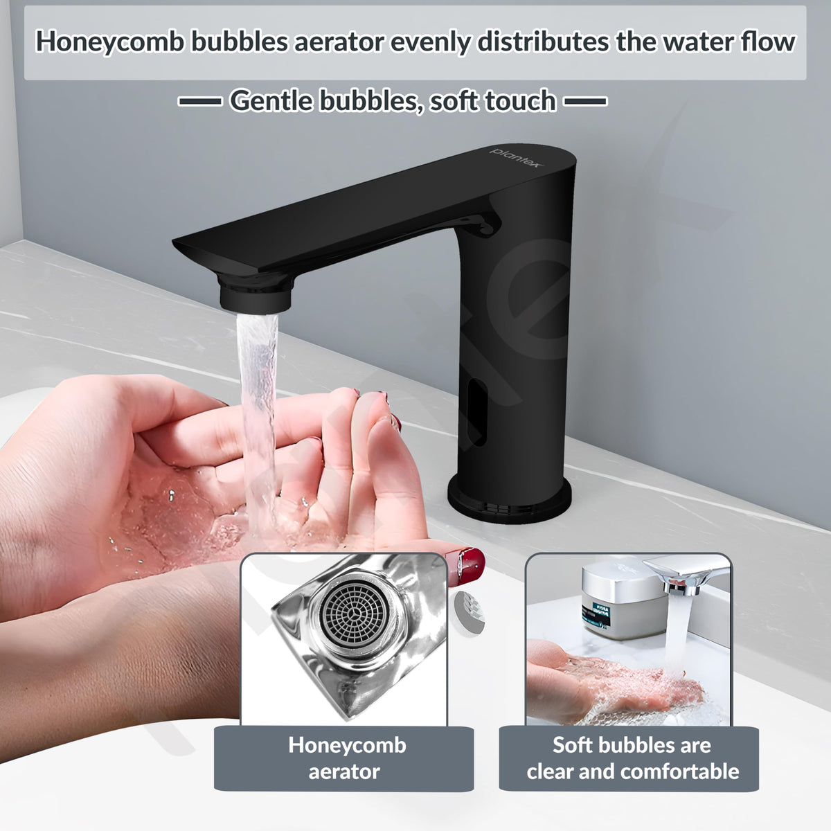 Plantex Solid Brass Automatic Touchless Faucet for Wash Basin/Sensor Tap for Kitchen Sink/Electronic Basin Tap/Sink Tap for Kitchen Basin (Black)-5