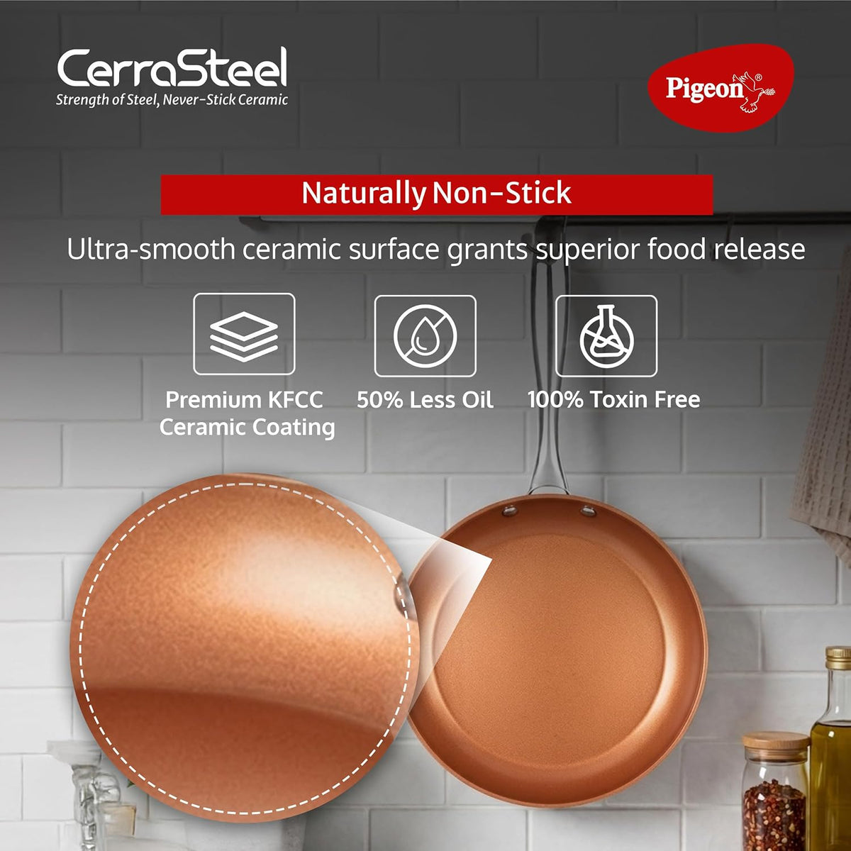 Pigeon CERRASTEEL Copper Ceramic Fry PAN 260