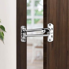 Plantex Heavy Duty Swing Bar Lock/Door Safety Guard with High Security Auxiliary Lock for Home/Office/Hotel (SH-42, Silver, Chrome Finish)-6