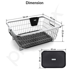 Plantex Stainless Steel Dish Drainer Basket for Kitchen Utensils/Dish Drying Rack with Drainer/Plate Stand/Bartan Basket (Size-56 x 43 x 22 cm)-4