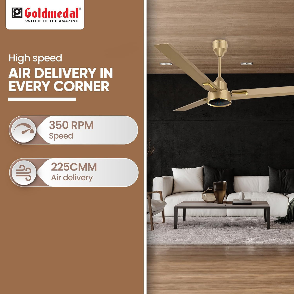 Goldmedal Opus Prime BLDC 1200 mm Ceiling Fan with Remote | 5 Star-4