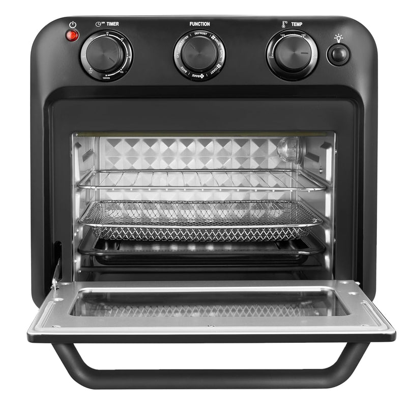Faber 20 liter 1500 Watts Air Fryer Oven|Fry, Bake, Roast, Toast, Defrost, Grill, Reheat & Broil|85% Less Oil|Temperature & Timer Control, Preset Cooking Options, Convection Function, Auto-Off|(Black)