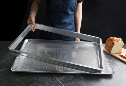 New Star Foodservice 36770 Commercial-Grade 18-Gauge Aluminum Sheet Pan/Bun Pan, Perforated, 18" L x 26" W x 1" H (Full Size)Ã‚ | Measure Oven (Recommended)