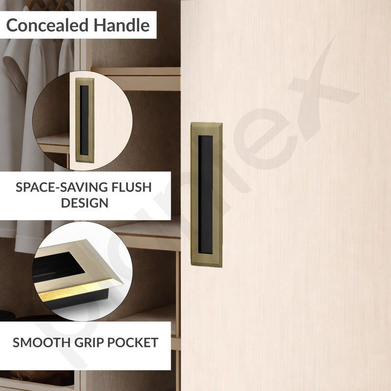 Plantex Sliding Door Handle/Concealed Handle for Sliding Door/224mm Concealed Handle for Wardrobe/Kitchen Cabinet - Pack of 4 (Brass Antique) (Model APS-DTC-3900)-4