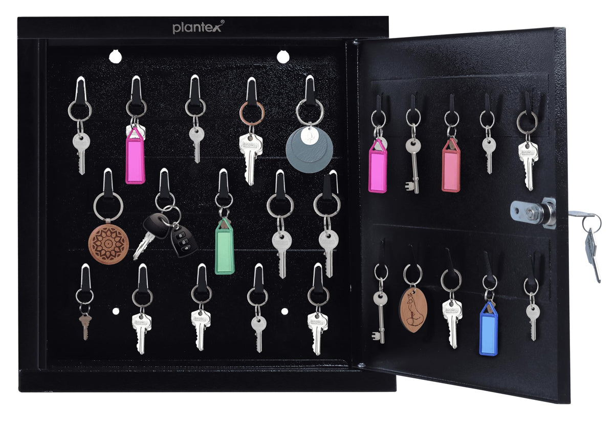 Plantex GI Metal Key Storage Box/Key Cabinet with 25 Key-Holders with Lock for Home/Key Holder for Home/Hotel/Companies/Office - Wall Mount (Black)-6