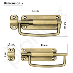 Plantex Door Stopper/5 Inch Baby Latch Kadi/Door Latch for Bathroom/Door Lock for Home/Office Doors - Pack of 3 (Brass Antique)-4