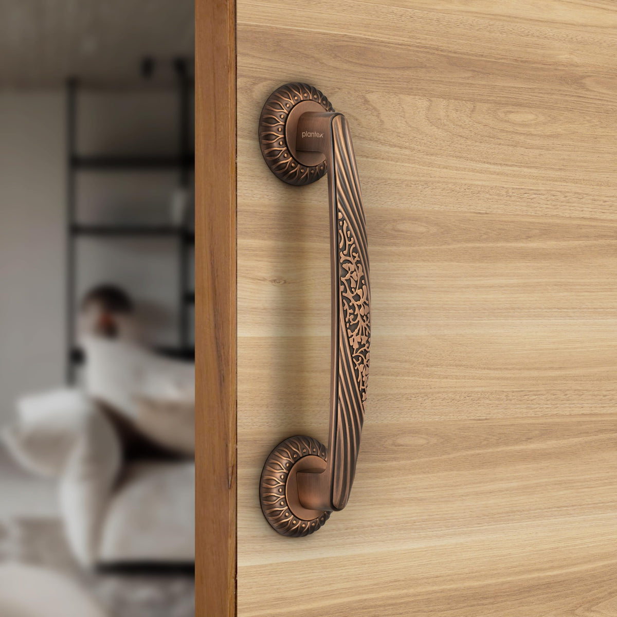 Plantex Door Handle/10 Inch Main Door Handle/Handle for Wooden Door/Pull-Push Door Handle/Door Accessories/3 Years Warranty (Pack of 1, Copper Antique)