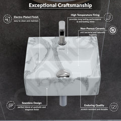 Plantex Tabletop Wash Basin for Bathroom/Designer Ceramic Basin/Rectangle Countertop Wash Basin/Home/Office (13 x 11.5 x 5 Inch)-5