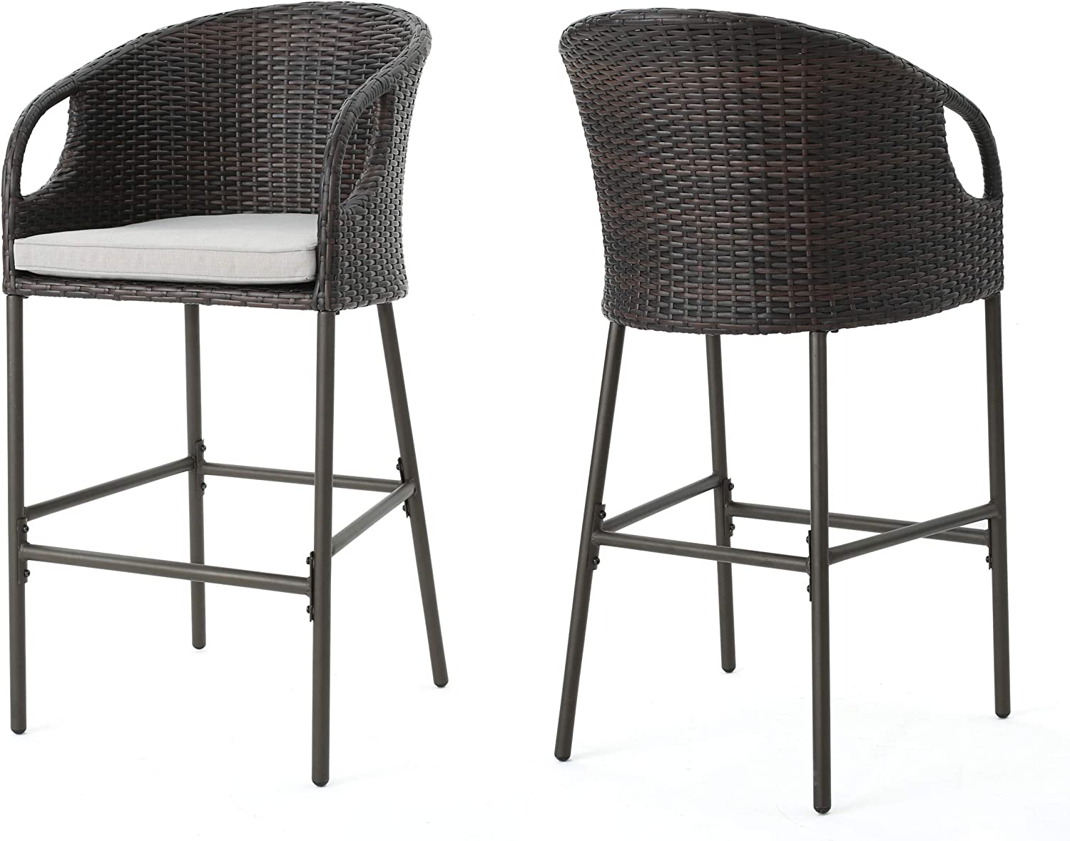 Udinesi Outdoor Patio Bar Chair 2 Chairs For Balcony (Brown)