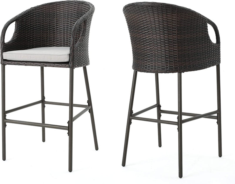 Udinesi Outdoor Patio Bar Chair 2 Chairs For Balcony (Brown)