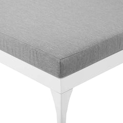 Dorian Outdoor Swimming Poolside Lounger (White + Gray) Set of 2