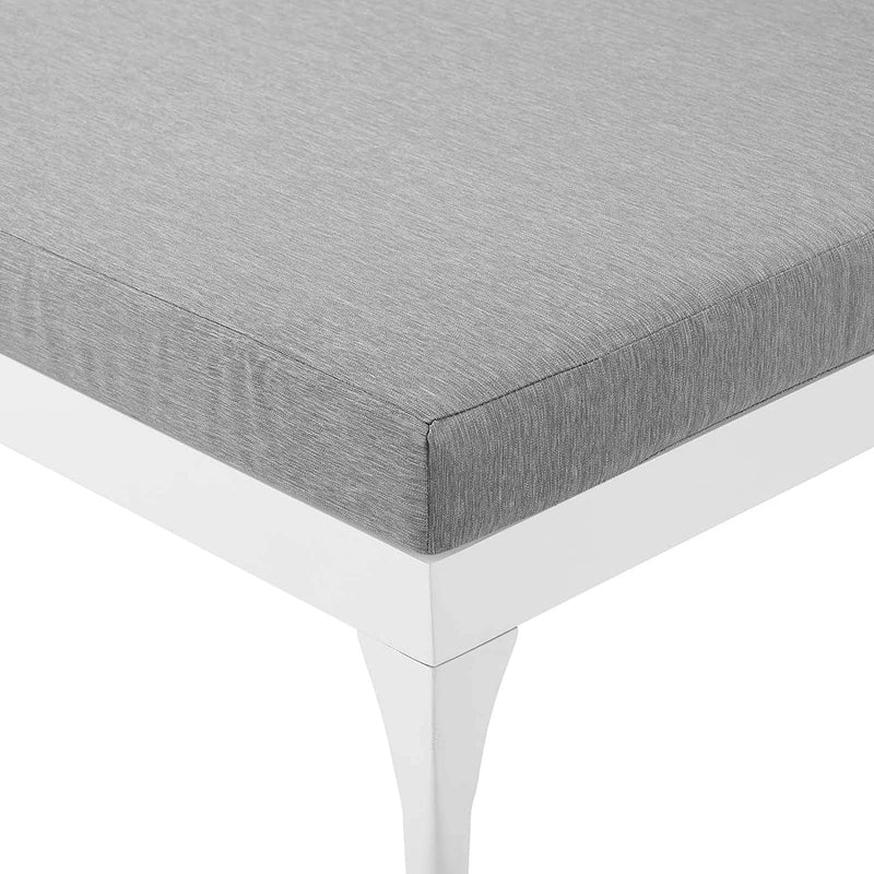 Dorian Outdoor Swimming Poolside Lounger (White + Gray) Set of 2