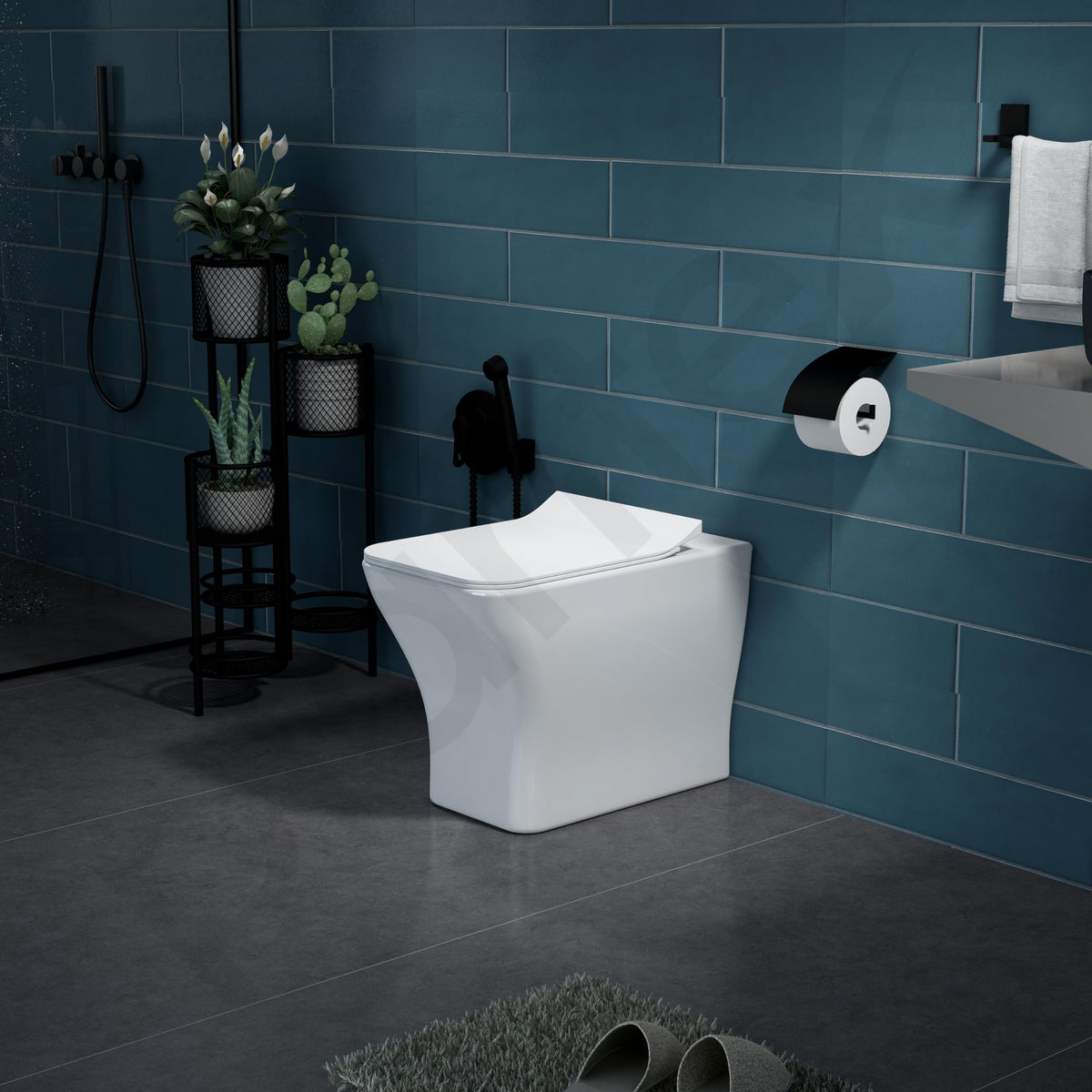Plantex Platinum Ceramic Commode/Rim Washdown Westen Commode/One Piece Floor Mounted Commode with Soft Close Toilet Seat Cover- S Trap Outlet - (White)-6