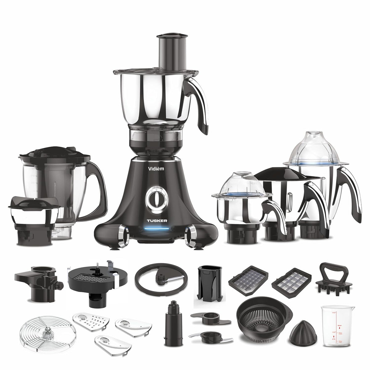 Vidiem Mixer Grinder 616 A Tusker ADC | Mixer grinder 750 watt with 3 jars & 1 Juicer Mixer Grinder, 1 Multi chef | 4 Le