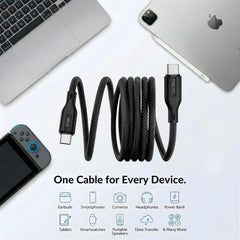 Philips DLC4160CB/94 65W Type-C to Type-C Fast Charging Cable (2m, Bright White)