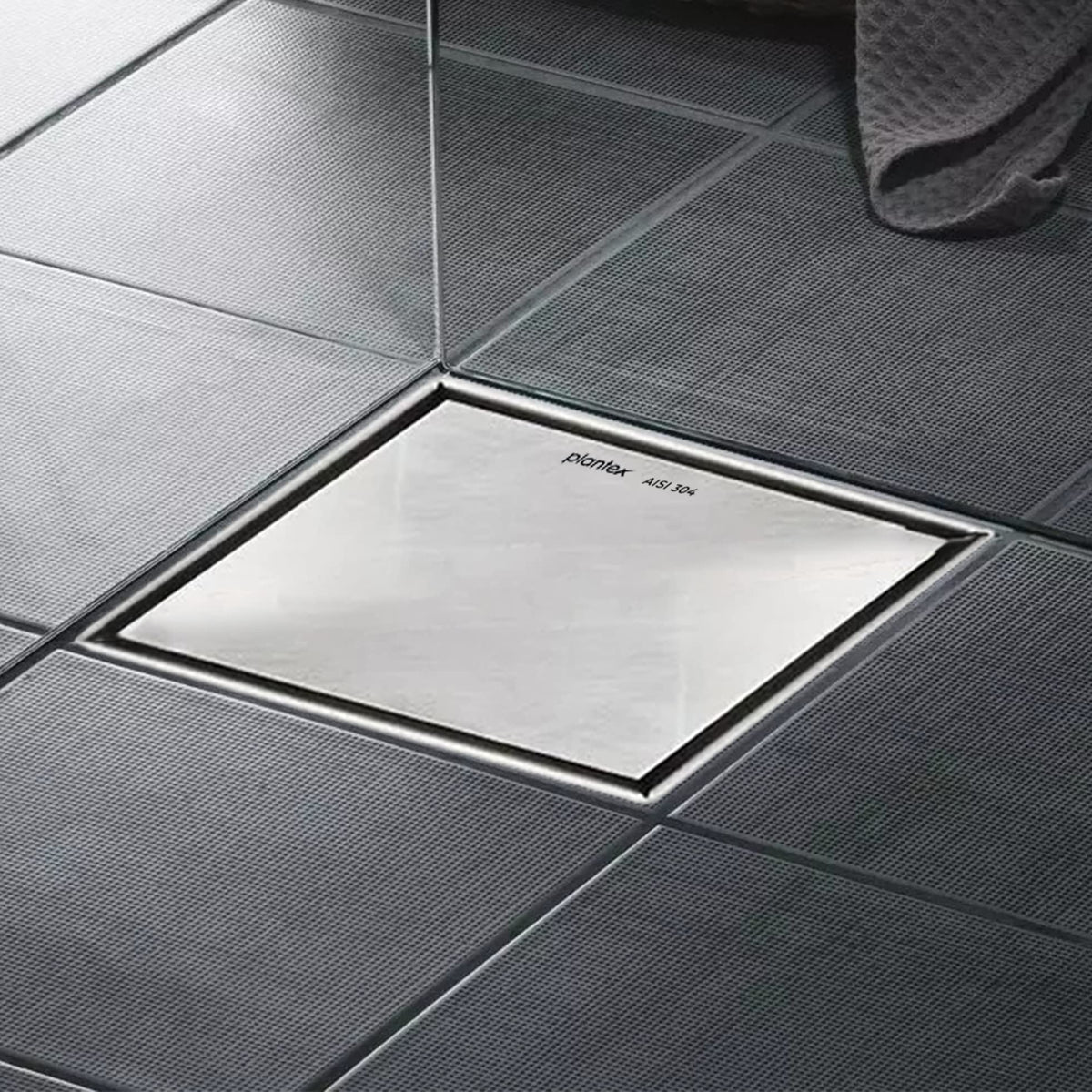 Plantex 304 Grade Stainless Steel Multipurpose Drain Cover with Tile Insert Grate/Bathroom Drain Cover/Bathroom Drain Jali (6 x 6 inches) - Matt
