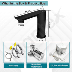 Plantex Solid Brass Automatic Touchless Faucet for Wash Basin/Sensor Tap for Kitchen Sink/Electronic Basin Tap/Sink Tap for Kitchen Basin (Black)-3