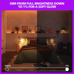 Philips Wiz connected 2 Pack A19 LED Wi-Fi Smart Bulb FULL COLOR 800 Lumens Dimmable 60w equivalent (Pack of 2)