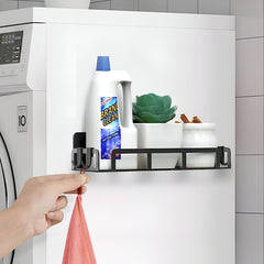 Plantex GI Steel Magnetic Storage Rack for Fridge/Side Storage Rack/Refrigerator Magnetic Shelf for Kitchen/Spice Rack - Pack of 1 (Black)-3