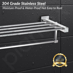 Plantex 304 Grade Stainless Steel 24 inch Towel Rack/Towel Hanger for Bathroom/Towel Rod/Towel Bar/Bathroom Accessories - Splash (Chrome)-4