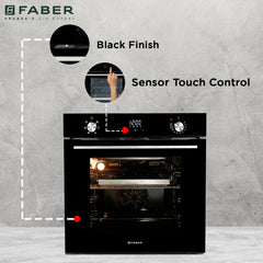 Faber 83L 6F Air Fryer Built-in Oven|360° Grill with In-Chamber Light|Auto Program with Digital Timer|Touch/Knob Control