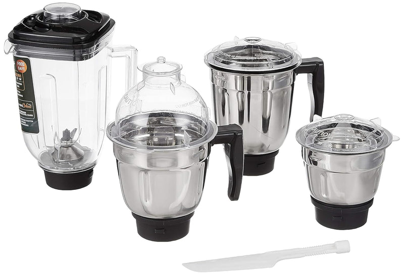 USHA Trienergy+ 800 Watt Powerful 100% Copper Motor 4 Jar Mixer Grinder with Unique Quadriflow Square Blender Jar for Faster Grinding&Smooth Blending||5 Years Warranty On Motor(Magenta,800 Watt)