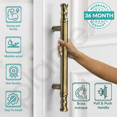 Plantex Main Door Handle/Door & Home Decore/14 Inch Main Door Handle/Pull-Push Handle - Pack of 1 (Brass Antique)-2
