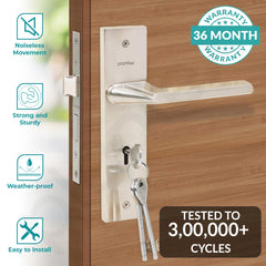 Plantex Heavy-Duty Door Lock Set - Main Door Lock Handle Set/ 6-Lever Lock Mechanism with 3 Years of Warranty/Mortise Lock with 3 Keys, Brass Lockbody (Matt)-2