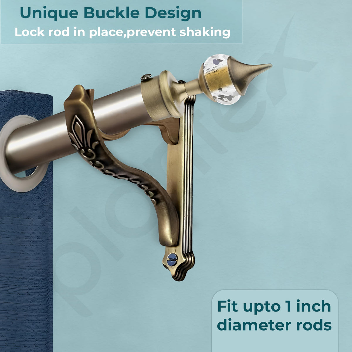 Plantex Curtain Holders for wall/Curtain Brackets/Curtains Accessories (Brass Antique - 5 Pair)-6