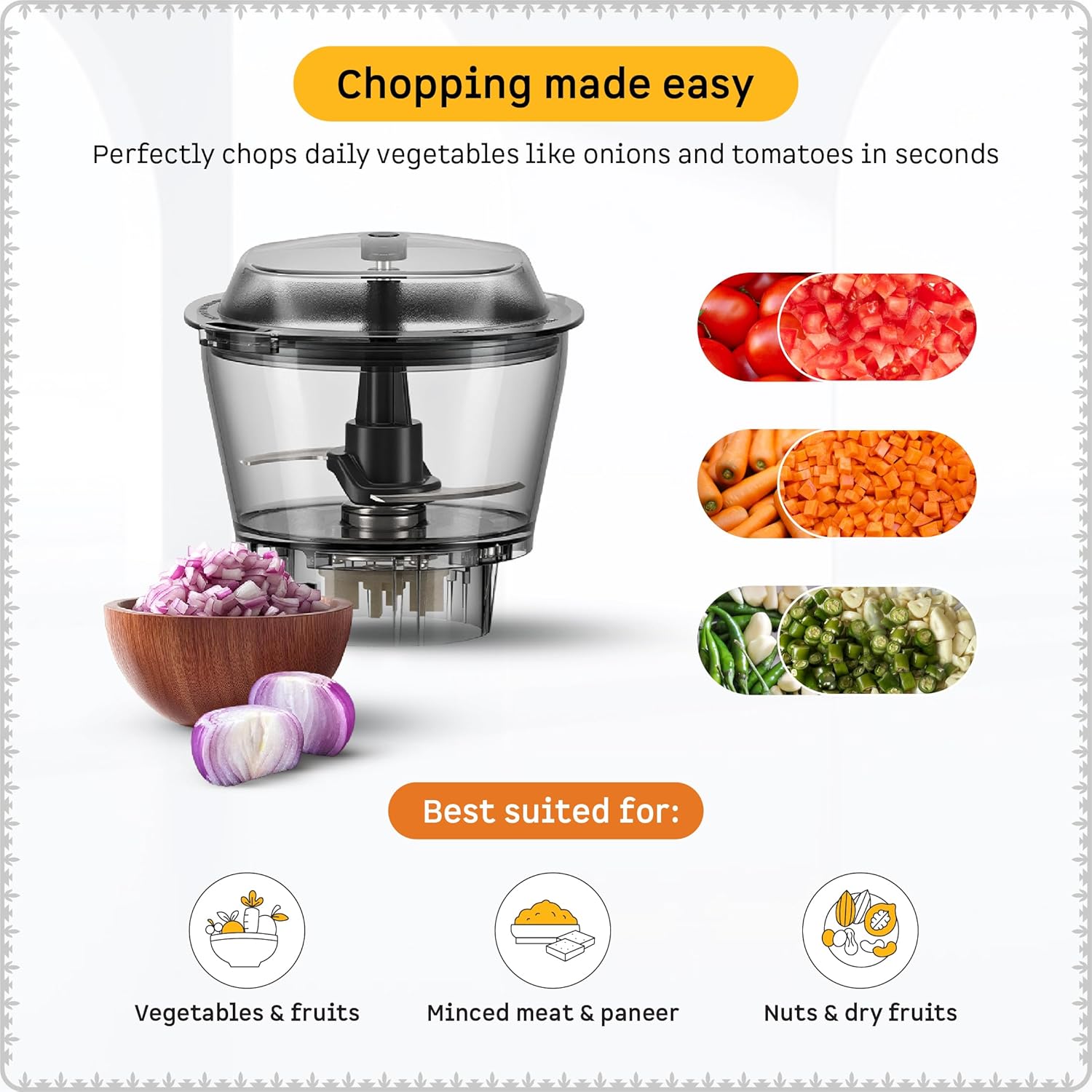 Atomberg Zenova Mixer Grinder | Unique Coarse Mode for Silbatta-like Texture | Intelligent BLDC Motor | Safety Features | 4 Jars including Chopper | Hands-Free Operation (Pearl White)