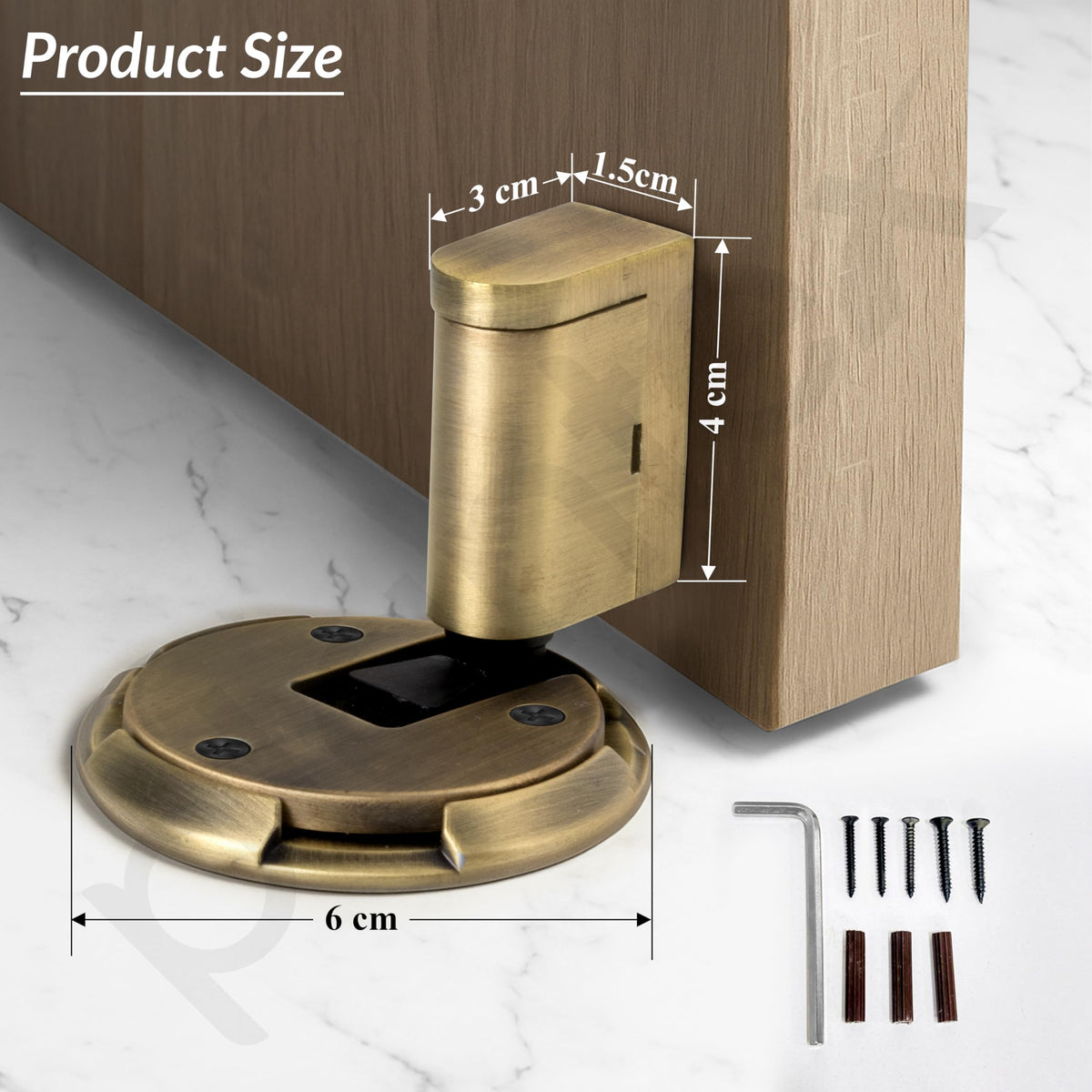 Plantex Door Stopper for Home/Floor Mounted Door Holder/Door Stopper for Hotel/Office/Stops for Door - Pack of 1 (Brass Antique)-3