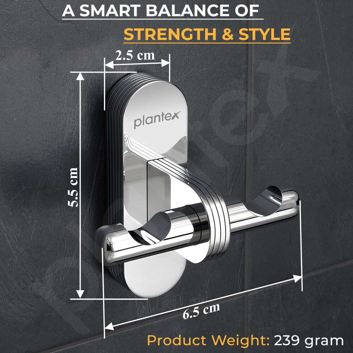 Plantex Robe Hook for Bathroom/Pure Brass Clothes Hanging Hook/Hook for Wall/Bathroom Accessories - Pack of 1 (APS-GIA-04, Chrome)-4