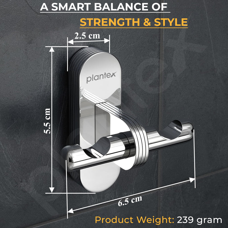 Plantex Robe Hook for Bathroom/Pure Brass Clothes Hanging Hook/Hook for Wall/Bathroom Accessories - Pack of 1 (APS-GIA-04, Chrome)-4