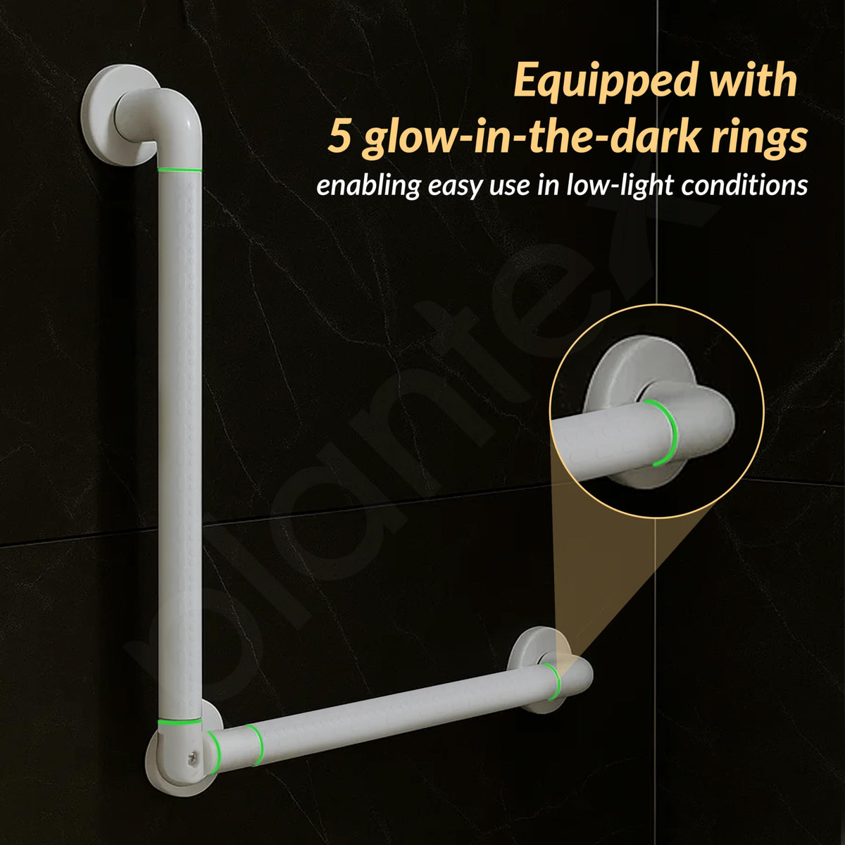 Plantex Stainless Steel Grab Bar/Wall Mounted Safety L Shaped Grab Bar for Bathroom/Grab bar for Toilet Senior Citizens - Pack of 1 (White)-5